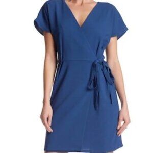Bobeau Ink Blue Crepe Wrap Dress size Medium